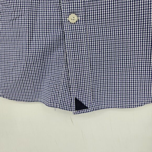 Untuckit Shirt Mens Medium Button Up Casual Preppy Blue Checkered Slim Fit - Picture 3 of 10